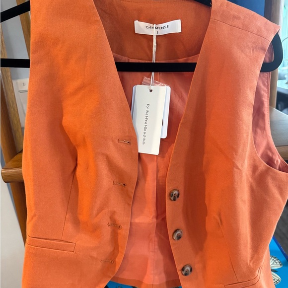 NWT COMMENSE Orange Pants & Vest Set - Picture 6 of 7